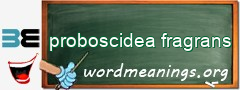 WordMeaning blackboard for proboscidea fragrans